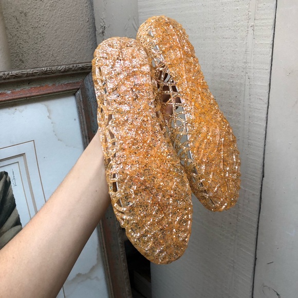 Glaze Jelly Ballet Flat Peach Slip On Pink Flats 6 - Picture 4 of 8